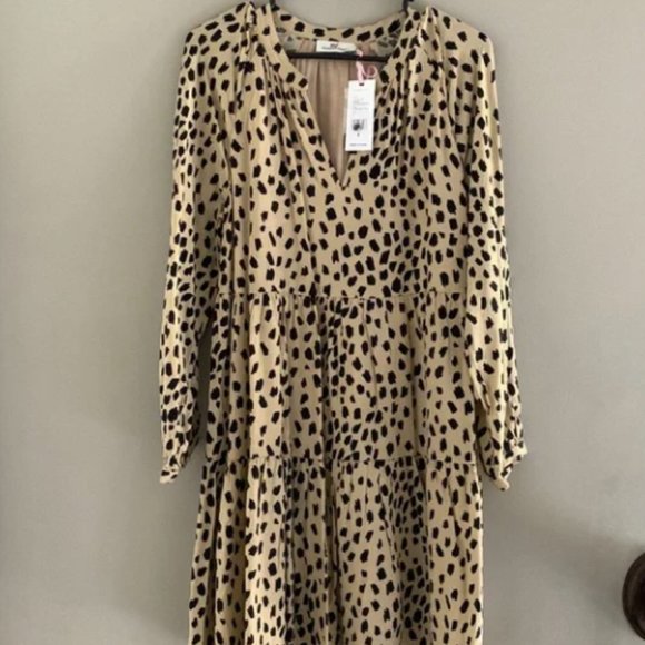 Vineyard Vines Wild Spotted Tiered Leopard Dress New With Tags size Small - Picture 6 of 8